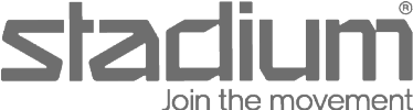 he Stadium logo in grayscale with the tagline "Join the movement" positioned below. The text is in a sleek, modern font, reflecting the brand’s dynamic identity.